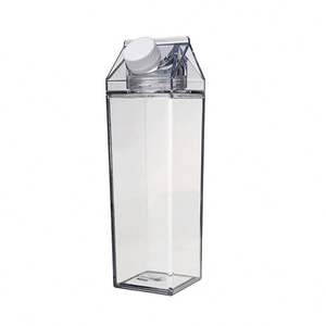 Clear Plastic Leak-Proof <b>Dishwasher</b> Safe Party <b>Portable</b> Square Reusable Water Bottle 16Oz 32Oz - Product Image 6