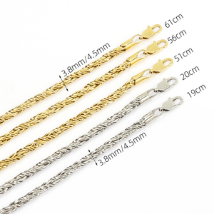 Collier en Chaîne Torsadée en Acier Inoxydable 316L Plaqué Or, Étanche, pour Hommes et Femmes, Idéal pour les Fêtes - Vente en Gros - Product Image 1