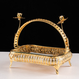 Assiette de service en verre rétro de style européen, luxe léger, directement de l'usine, pour fruits, décoration de table basse de salon - Product Image 2