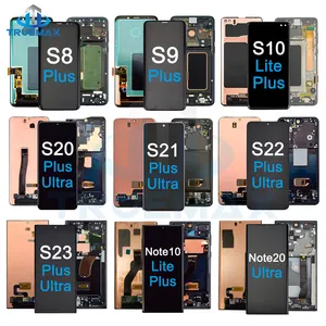 Für Samsung Galaxy S7 Edge S 8 S8 G973 S10 S10plus S20 Ultra 5G S 20 Plus Original Amoled LCD-Panel mit Rahmen bildschirm