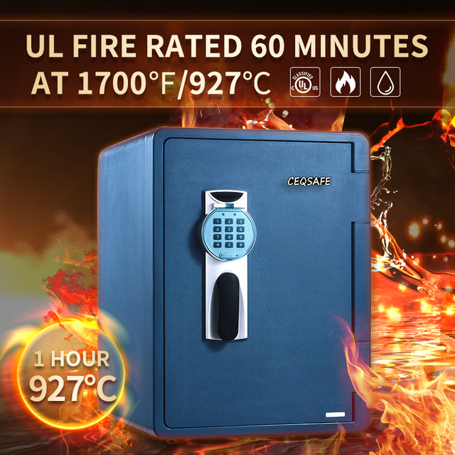 CEQSAFE Waterproof Cabinet Fireproof Burglar Jewelry Fire Resistance Safes Steel Home Deposit Security Money Fireproof Safe Box