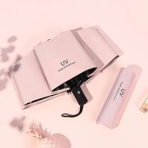 Parasol promotionnel portable anti-UV, petit, pliable en 3 sections, avec logo personnalisé, ouverture automatique – Nouveau design OEM pour cadeaux d'affaires en gros - Product Image 5