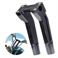 Goldfire 8 inci Pengangkat Setang Motor Aluminium Kickback Challenger Hitam Pullback Fit