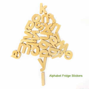 मोंटेसरी शैक्षिक खिलौना रेफ्रिजरेटर चुंबक संख्या लकड़ी बांस शिल्प वर्णमाला और 3 डी दीवार सजावटी शब्द पत्र - Product Image 2