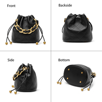 Tas Selempang Kecil dengan Pegangan Atas, Tas Selempang Desainer dengan Tali Serut dan Tali Rantai Tebal