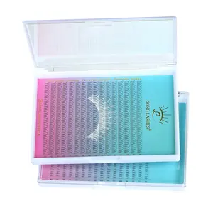 Wholesale Mega Tray OEM B Curl Individual Cluster V Shaped Lower Eyelashes For Eyelash Extension