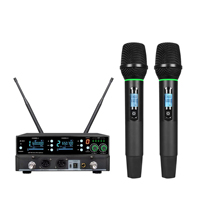 Système de microphone sans fil UHF JX-212 True Diversity avec micro-cravate dynamique à directivité cardioïde