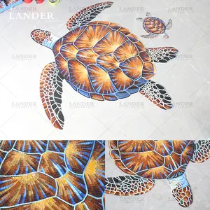 Custom Design Dolphin Fish Pattern Hand-cut Mosaic Art pool Tile mosaic swimming pool tiles for swimming pool decorations