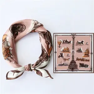 Lightweight Silk Feeling Custom Print Head Scarf Square Bandanas