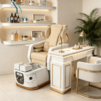 Fauteuil de massage de luxe JingYi pour pédicure en salon de beauté, fauteuil de pédicure et table de manucure