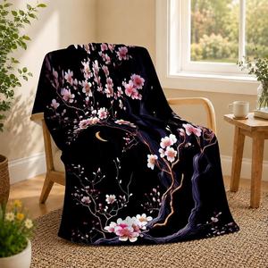 Sunflower Flannel Blanket Throw Blanket Nap Blanket Skin Friendly Reversible for Bedroom Living Room Custom Print Bulk Wholesale - Product Image 5