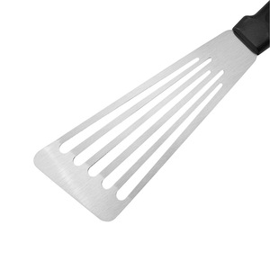 Stainless Steel Fish Spatula With Black Handle For Frying Steak And BBQ Cooking Utensil Oven Safe Hand Wash Only - Product Image 2