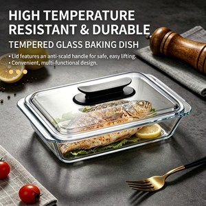 Bandeja de Vidrio Rectangular Templado Resistente al Calor Hxglass con Tapa, Apta para <span class=keywords><strong>Horno</strong></span> y <span class=keywords><strong>Microondas</strong></span>, Accesorios de Cocina, Utensilios de Cocina - Product Image 3