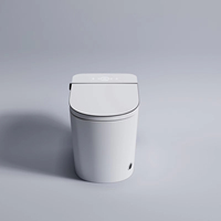 Toilette moderne américaine en céramique blanche avec siphon, siège chauffant à télécommande intelligente, double chasse d'eau, siphon en S/P, fixation au sol, nouveau design