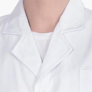 Bata médica blanca Unisex batas de laboratorio uniformes hospitales duraderos bata de laboratorio telas para uso prolongado manga larga algodón polivinílico - Product Image 3
