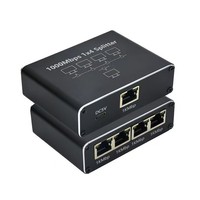 Adaptateur Répartiteur LAN Gigabit RJ45 1 Entrée 4 Sorties 10/100/1000 Mbps, Prolongateur Réseau Ethernet pour Caméra IP CCTV