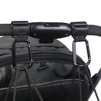 2 PCS Crochets réglables en cuir PU pour poussette, boucle rotative à 360 degrés, accessoires de suspension pour voyage et camping