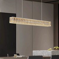 Lustre de restaurant, lampe en cristal de luxe, design créatif, moderne, minimaliste, élégant, long, pour table de bar, salle à manger