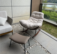 Chaise berçante rembourrée pour balcon de salon moderne pour adultes Chaise de loisirs inclinable confortable