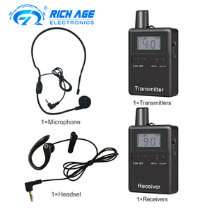 Sistema de guía de audio inalámbrico multicanal de larga distancia de 200M Resistencia al agua IPx4 Batería de 1500mAh para reuniones Conferencia Peregrino - Product Image 5