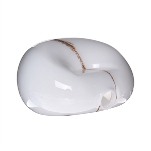 Copertura in Vetro Bianco Traslucido per Lampada, <span class=keywords><strong>Paralume</strong></span> in Vetro Opale Lucido con Linee Marroni Artistiche per Lampade a Sospensione e Applique da Parete - Product Image 1