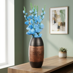 Premium Quality Hammered Metal Flower <b>Vase</b> Classic <b>Vintage</b> Style Durable Sturdy Construction for Indoor Outdoor Decor - Product Image 5