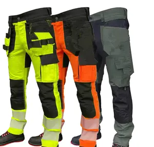 Venta al por mayor de alta calidad de la construcción de ropa de trabajo monos ropa de trabajo pantalones de los hombres Multi bolsillo pantalones de carga de los hombres de alta calidad para los hombres