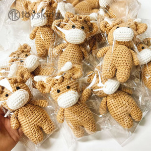 Hilo hecho a mano de punto <span class=keywords><strong>Bebe</strong></span> vaca ganado Amugurumi Safari animales para Recién Nacido Baby Shower regalos - Product Image 1