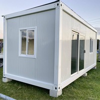 Maison modulaire préfabriquée en conteneur scandinave de luxe 3 maisons d'habitation 5 toits futuriste 60m2 deux maisons modulaires préfabriquées