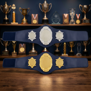 Custom Boxing Championship Belt Adult Size PU Material Durable Martial Arts Training Equipment Unisex Gold Silver Plated - Product Image 3