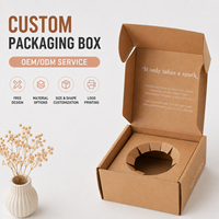 Boîte d'expédition en carton ondulé personnalisée avec insert, emballage en papier kraft écologique et recyclable pour l'expédition de bougies et de cosmétiques