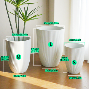 Vaso per Fiori Grande in Resina Plastica Resistente, Alto e Conico, per Esterni e Interni, Ideale per Terrazza, Portico, Giardino, Casa, Patio e Ingresso - Product Image 6
