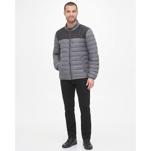 Fashion OEM Canvas Puffer <b>Jackets</b> Wholesale Lightweight Quilted Cotton Filled <b>Warm</b> Winter Waterproof Front Logo for <b>Men</b> Women - Product Image 1