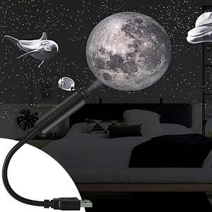 2025 nuova lente ad alta definizione cavo USB atmosfera luce notturna luna vita marina stelle galassia proiettore notte per il veicolo-montato - Product Image 2