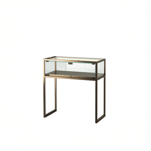 Mostrador de Exhibición de Hierro para Mesa, 95x45x95cm, Negro Bronce, con Vitrina de Vidrio y Sistema de Iluminación - Product Image 2