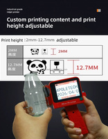 Imprimante jet d'encre portable 2-en-1 intelligente et automatique pour usage domestique et ateliers d'impression, encre à séchage rapide