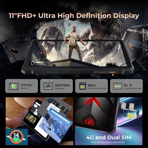 Tablet Resistente de 11 Pulgadas, Android 14, 2-K, 20080 mAh, Resistente al Agua, para Exteriores, con Cámara, IP68/IP69K, Doble SIM, 4G/WiFi 5, Face ID, GPS, OTG, MTK, Nueva - Product Image 6