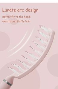 แปรงผมทรงโค้งทรงสี่เหลี่ยมสำหรับแต่งผมด้ามจับพลาสติกหวีซี่กลวงหวีผมพันกัน - Product Image 4