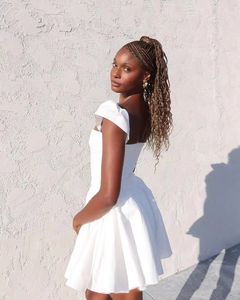 Nuovo arrivo elegante estate signore Sexy su misura all'ingrosso ballo di lusso bianco scollo a V Mini principessa abiti da festa per le donne - Product Image 6