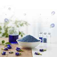 Poudre de fleur de pois papillon en vrac, qualité alimentaire, extrait végétal, thé bleu soluble dans l'eau, emballage sous vide en fût