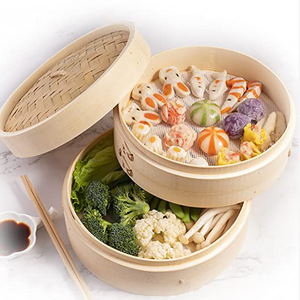 Factory wholesale bamboo <b>steamers</b>, Mao Nan bamboo <b>steamers</b> for small steamed buns and dumplings, round <b>steamers</b>, <b>steamer</b> racks, - Product Image 3