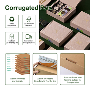 Boîte d'expédition écologique réutilisable en carton ondulé avec logo personnalisé imprimé, pelliculage brillant, revêtement UV pour livres - Product Image 2