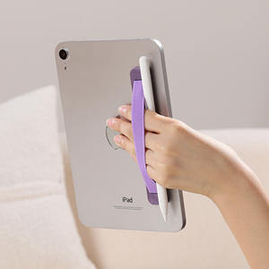 Support de tablette à lanière élastique en cuir PU, sangle antidérapante, support de téléphone portable, poignée de doigt, support de téléphone, étui pour iPad - Product Image 1