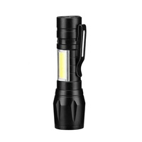 Haute puissance Camping tactique utilisation d'urgence en aluminium torche Zoomable Rechargeable COB LED Mini lampe de poche