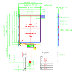 Module LCD TFT 2,8 pouces, écran couleur IPS 240x320, interface SPI 8 broches, pilote ST7789, compatible <span class=keywords><strong>Arduino</strong></span> ESP32 Raspberry Pi - Product Image 4