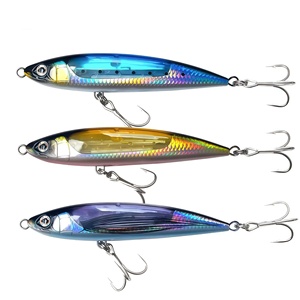 Leurre de pêche en mer type crayon, surface ABS, paillettes brillantes, 15 cm, 69 g, avec hameçons triples et boîte – Vente directe usine - Product Image 1