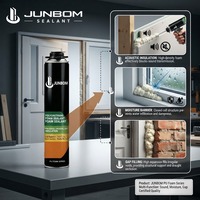 JUNBOM Mousse polyuréthane monocomposant en spray, mastic de calfeutrage et adhésif pour l'installation de portes et fenêtres, projets de construction, fabrication OEM