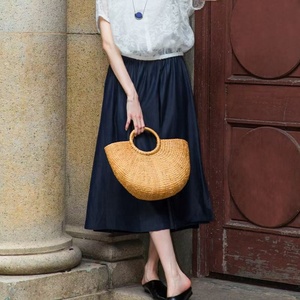Women High Waist A-Line Midi Skirt Casual Office Work Travel Summer Fall Fashion Skirt - Product Image 3