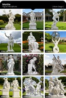 YOUFINE - Estatua de Dama de Mármol Tallada a Mano en Colores Mixtos, Escultura Europea de Figura Femenina con Cesta de Flores para Jardín Exterior o Villa
