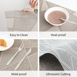 Svorydian — napperon en <span class=keywords><strong>vinyle</strong></span> tissé, lavable, durable, résistant à la chaleur, set de table pour la maison, style européen - Product Image 2